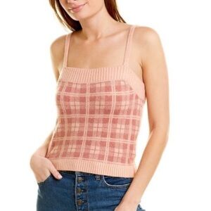 NWT 525 America Revolve Born in Bklyn Plaid Knit Camisole